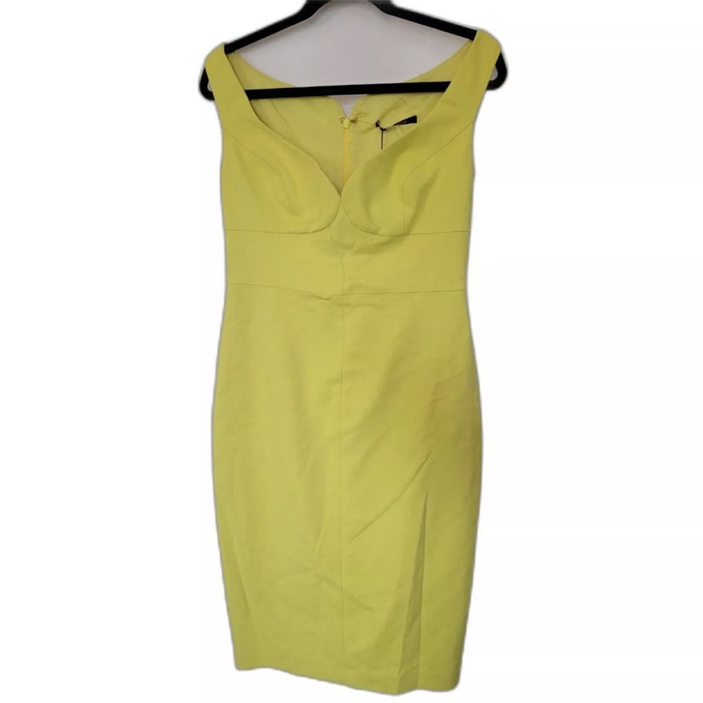Authentic Black Halo Yellow Sheath Dress 10